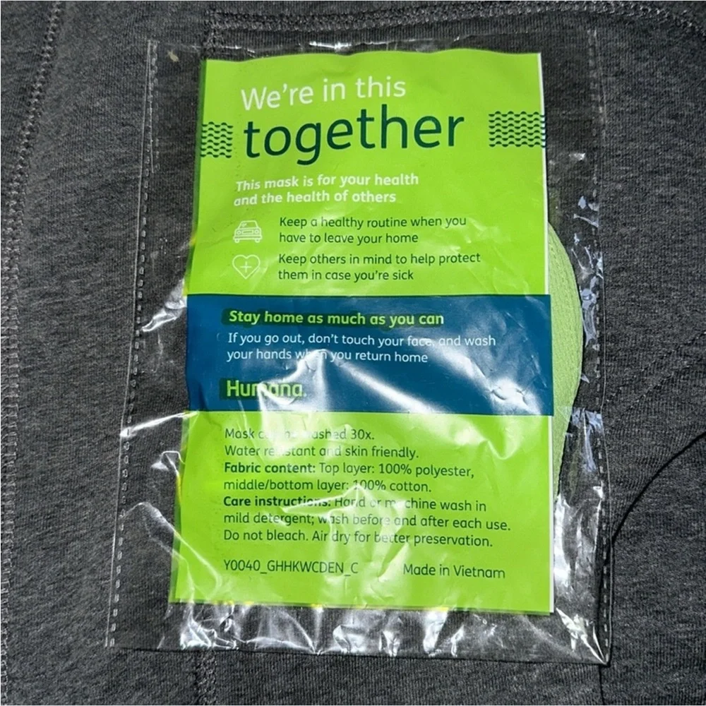 Humana Green and white Face Mask New
